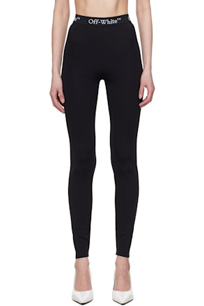 Black Logo Band Sport Leggings