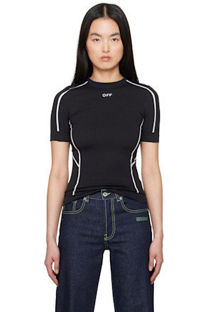 Black Seamless Short Sleeve Sport Top