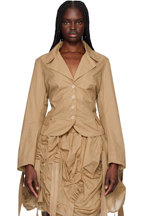 Beige Tank Double Layer Blazer