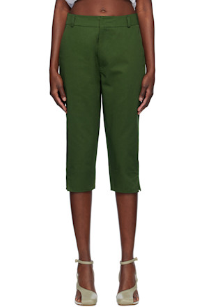 Green Sami Cropped Gabardine Trousers