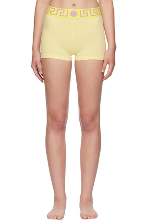 Yellow Greca Border Trunk Shorts