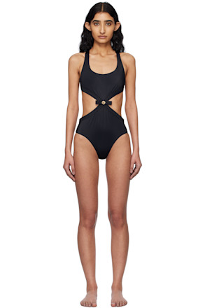 Black Gianni Ribbon Swimsuit