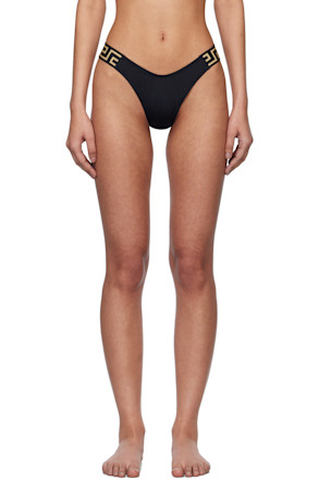 Black Greca Border Bikini Bottom