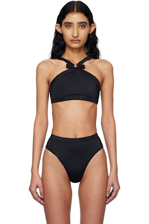 Black Gianni Ribbon Bikini Top