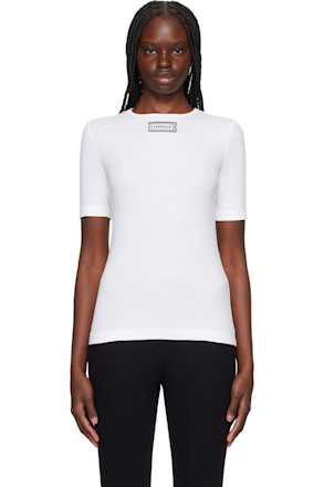 White Rib & Embroidery Patch T-shirt