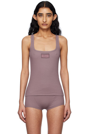 Purple 90s Vintage Logo Ribbed Tank Top