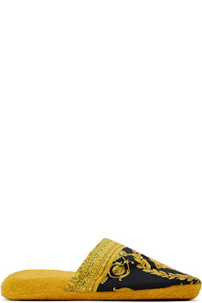 Yellow & Black 'I Heart Baroque' Slippers