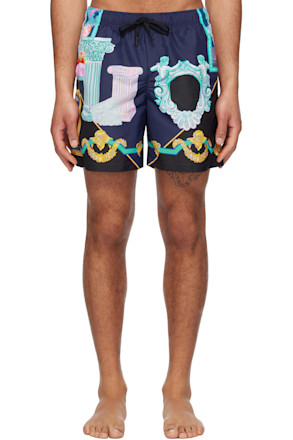 Multicolor Versace Gallery Swim Shorts