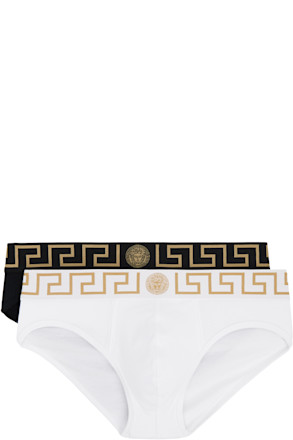 Two-Pack Black & White Greca Border Briefs