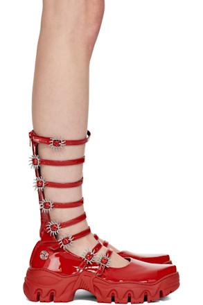 SSENSE Exclusive Red MJ High Ballerina Flats