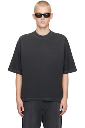 Black Stepped Hem T-shirt
