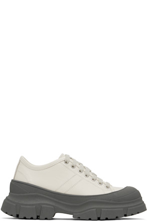Beige & Gray Feat Sneakers