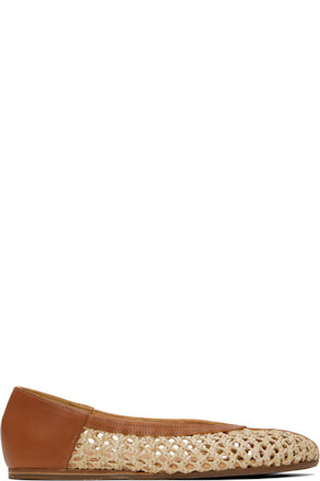 Beige & Tan Aeropi Ballerina Flats