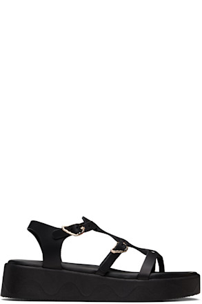 Black Grace Kelly Wave Sandals
