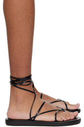 Black String Flip Flops