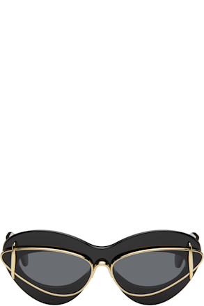 Black Cateye Double Frame Sunglasses