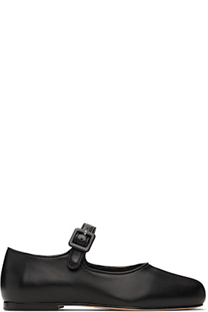 Black Mary Jane Pointe Ballerina Flats