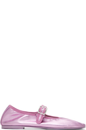 Pink Mary Jane Stretch Ballerina Flats