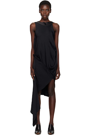Black Boatneck Minidress