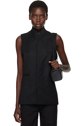 Black Shawl Lapel Vest