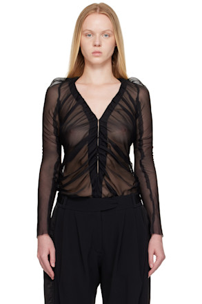 Black Ruched Blouse