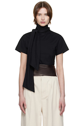 Black Tied Neck T-shirt