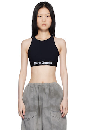 Black Cropped Mock Sport Top