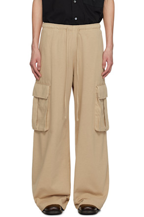 Tan French Terry Cargo Pants