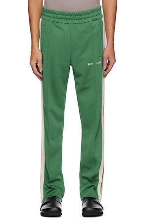 Green Embroidered Logo Track Pants