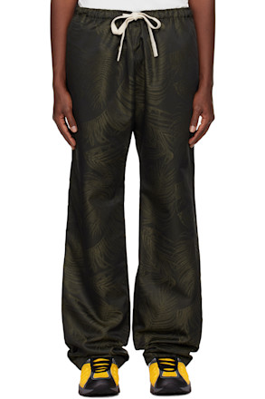 Black & Khaki Palms Jacquard Lounge Pants