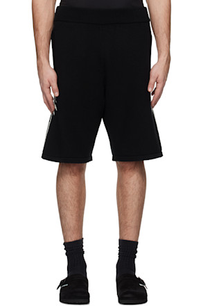 Black Palms Knit Shorts