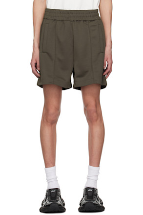 Gray Curved Logo Shorts
