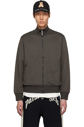 Gray Curved Logo Track Jacket