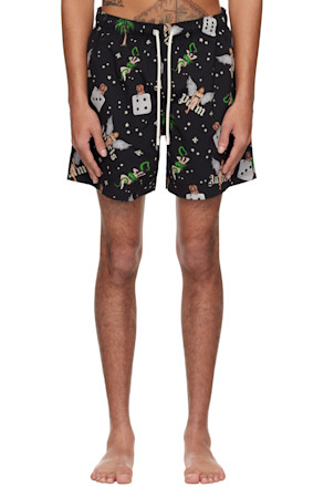 Black Pin Up Swim Shorts