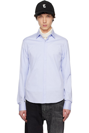 Blue Concealed Button Shirt