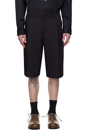 Black Pleated Shorts
