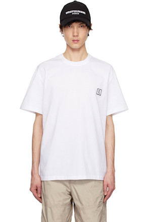 White Cotton Back Logo T-shirt