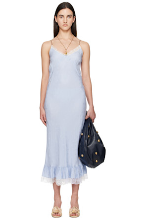 Blue Tailored Twist Maxi Dress