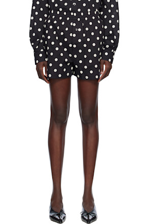 Black Allover Polka Dots Shorts