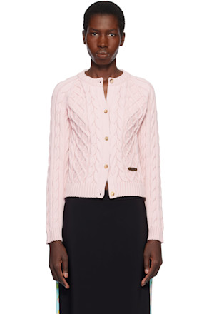 Pink Organic Cotton Blend Cardigan