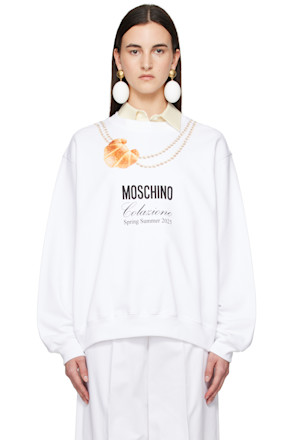White 'Moschino' Breakfast Sweatshirt