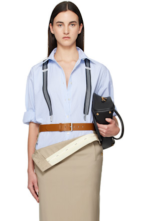 Blue Striped Suspenders Shirt