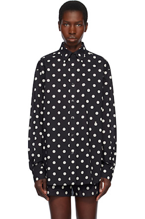 Black Allover Polka Dots Shirt