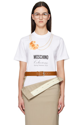 White 'Moschino' Breakfast T-shirt