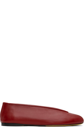 Red Duck Nappa Ballerina Flats