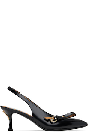 Black Buckled Bow Heels