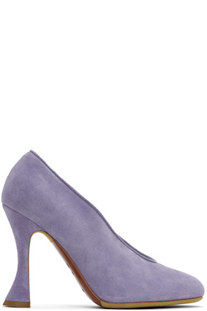 Purple Duck Suede Heels