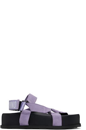 Purple & Black Sporty Sandals
