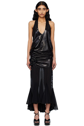 Black Skinks Fishtail Midi Dress