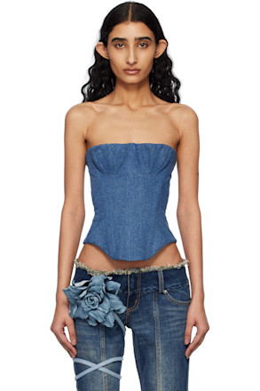 Blue Upcycled Bella Denim Corset